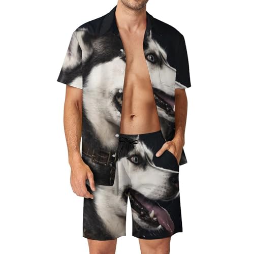 Chemise Hawaïenne Homme Fine Légère pour Éviter la Chaleur Ensemble Husky S