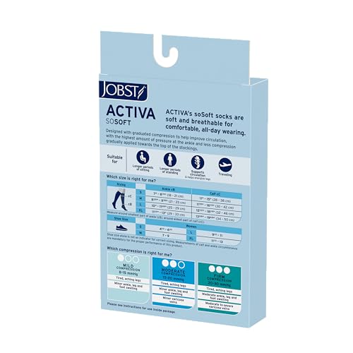 Image of JOBST ACTIVA SoSoft 8-15 mmHg Compression Socks Knee High Closed Toe, Ribbed Design