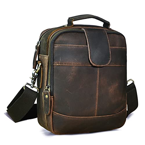 Mens Genuine Leather Sling Messenger Shoulder Cross body University Satchel Bag Tote Business Briefcase2