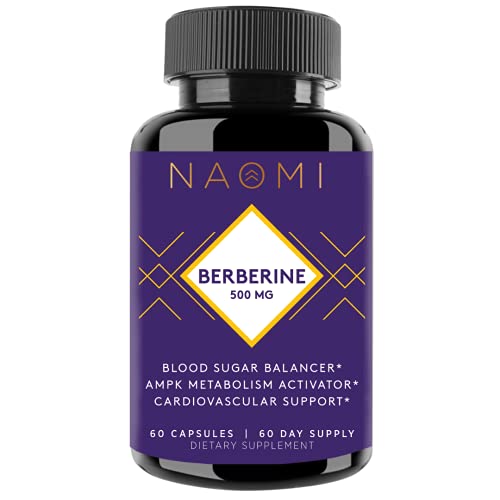NAOMI Berberine Supplement 500mg for Cardiovascular Health, Healthy Blood Pressure Support and AMPK Activator - 60 Veggie Capsules