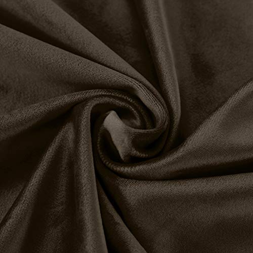 Twopages 84 W X 96 L Pinch Pleat Curtain Room Darkening Velvet Curtain Drapery Panel For Traverse Rod Or Track, Living Room Bedroom Meetingroom Club Theater Patio Door (1 Panel), Chocolate #TOP6