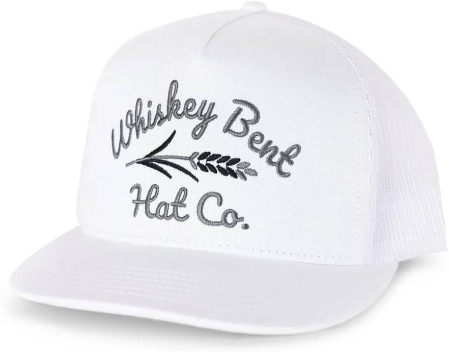 WHISKEY BENT HAT CO. White Lightning Adjustable Snapback Hat