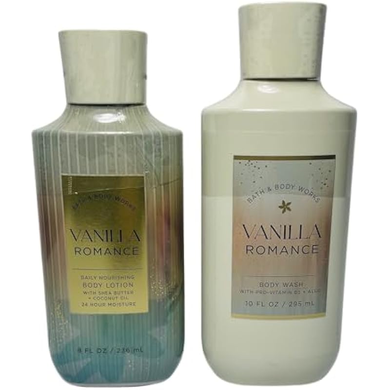 Bath & Body Works Vanilla Romance Body Lotion and Body Gel Wash 2 Piece Set