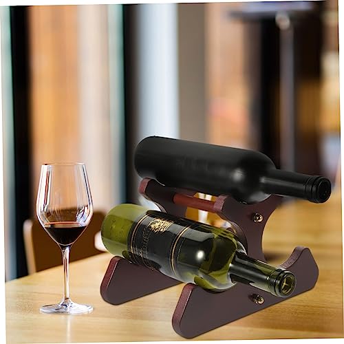 Soporte para botellas de vino de madera rojo oscuro miniatura 6