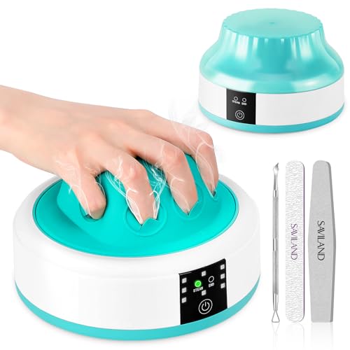 Image of Saviland Essentials Nail Polish Remover Machine: Nail Soaking Bowl & Acetone Nail Polish Remover Gel Nail Remover Machine with Nail Soak off Bowl Soaker Tech Acrylic Nail Remover Steam Salon Home DIY