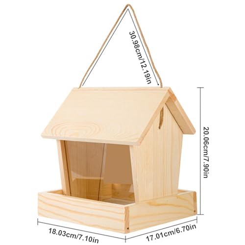 Mangeoire à oiseaux visible toit maison suspendue jardin anti-écureuil - 5