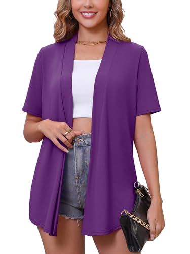 Image of Women's Lightweight Open Front Cardigans Casual Soft Drape Spring Summer Fall Cardigan S-3XL