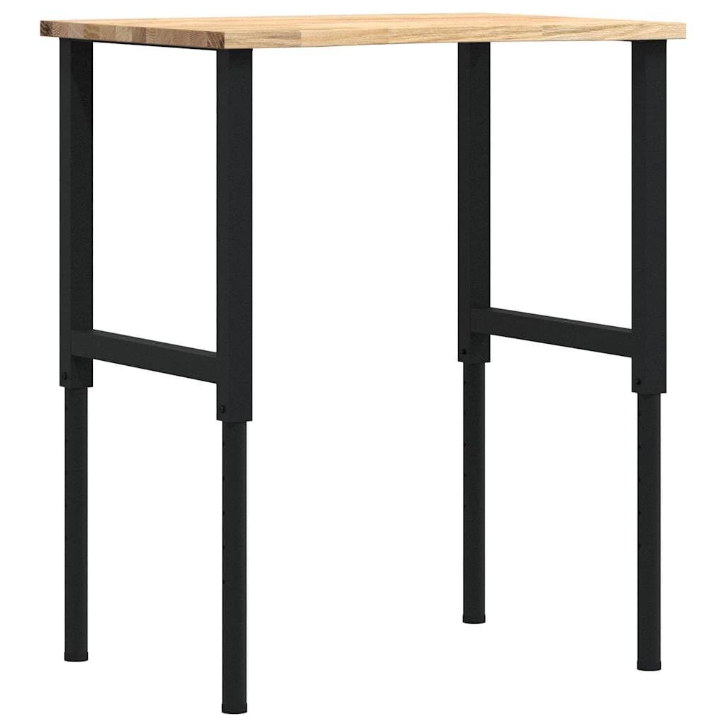 vidaXL Banco da Lavoro 80x60x(71,5-98) cm Legno Massello Rovere, tavolo da lavoro, postazione da lavoro, banco da lavoro in metallo