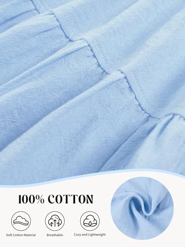 Miipat Bébé Fille Robe Volants L'été sans Manches à Dos Découvert Fille Loisirs Vêtements Plage La Fête Robes Bleu Ciel 120 4-5 Ans – vue 6