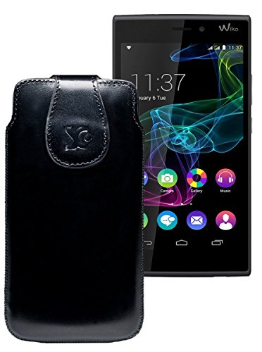 Suncase Original Tasche für/BlackBerry Leap/Leder Etui Handytasche Ledertasche Schutzhülle Hülle Hülle/in schwarz