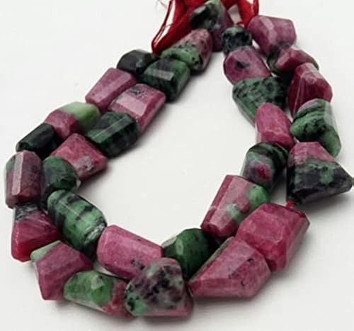 Rubis zoisite facetté en perles pépites de 12-17mm pour bijoux de luxe