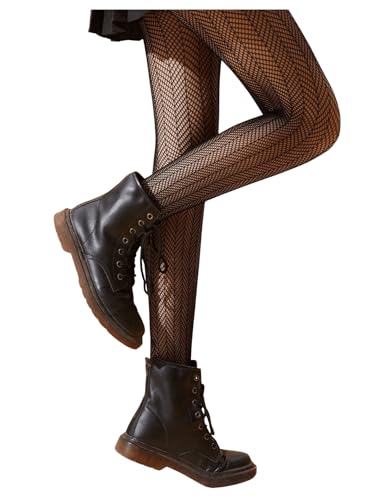 Image of SHENHE Women's Patterned Fishnet Tights High Waist Pantyhose Floral Stockings