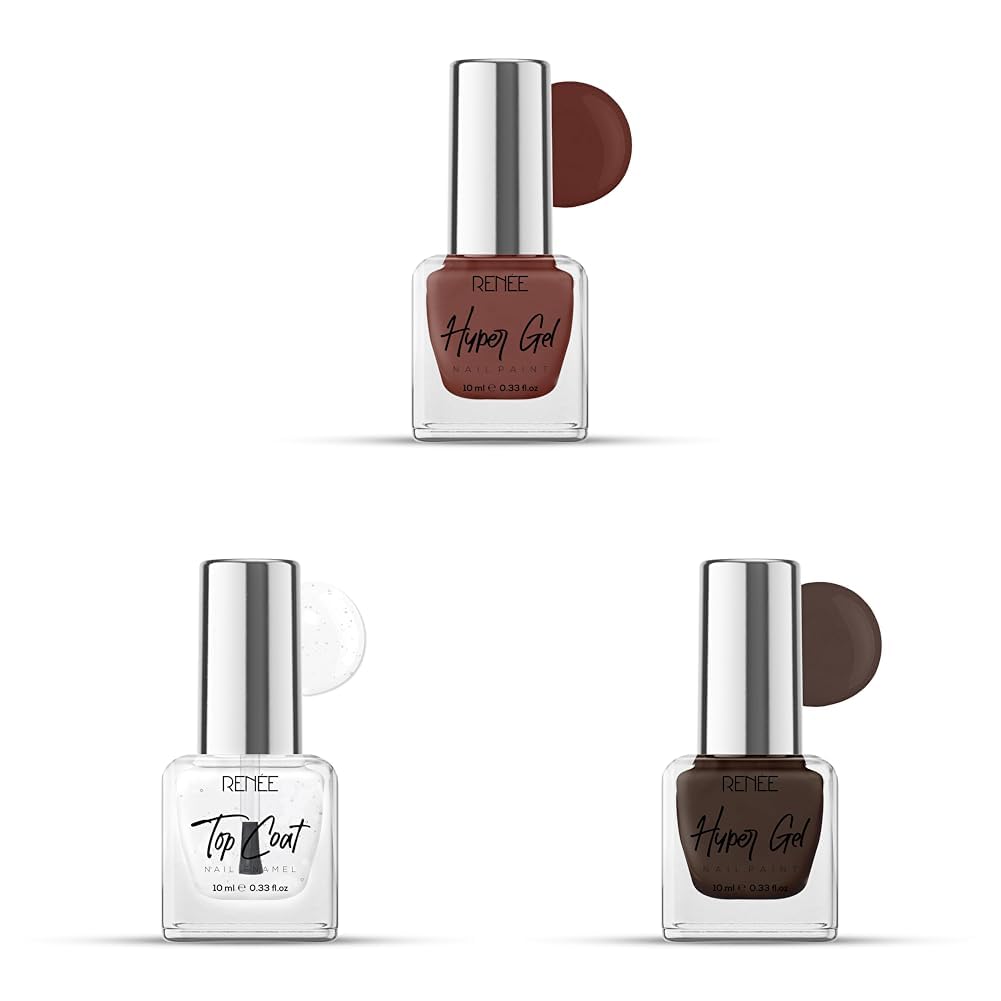 RENEE Hyper Gel Toffee, Top Coat Glossy, Mocha Brown 10ml-image-36