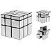 Mirror Cube 3x3, Specchio Cubo Magico Irregolare 3x3, Speed Puzzle Cube con PVC Adesivo 56 mm, SpeedCube di Veloce e Liscio Twisty Puzzle Giochi Intelligenti per Bambini e Adulti (Argento)
