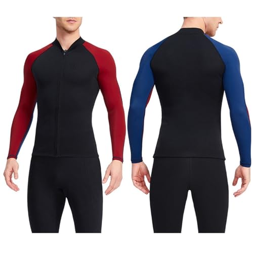 Chaqueta de neopreno para hombre 1.5mm manga larga con cremallera frontal para deportes acuáticos y ejercicio miniatura 2