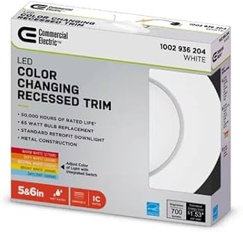 Commercial Electric 5/6 in White Integrated LED Energy Star Color