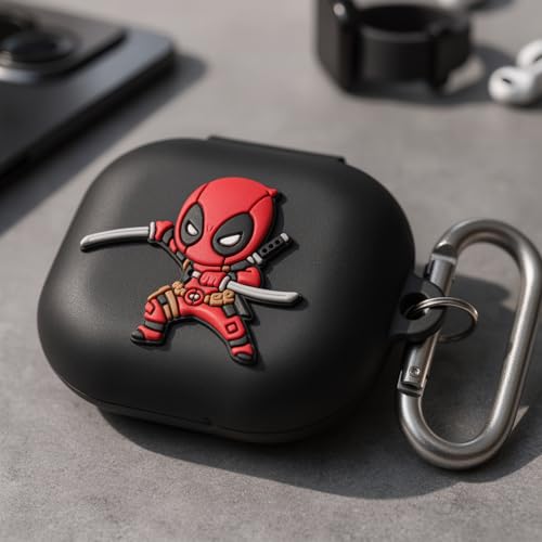Image of kapture case Compatible with Samsung Galaxy Buds Core /Samsung Galaxy Buds Core case Cover with Hook,Cover with Silicone 360 Protection (BL-Pnther) (Dead-Pl)