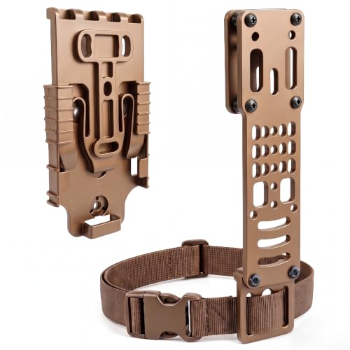 Modular Holster Adapter with QLS Kit Tactical Metal Pistol Drop Leg Holster Platform with Thigh Strap QLS System Compatible Tactical Mount for Duty Belt Police Gear Airsoft Hunting & Shooting