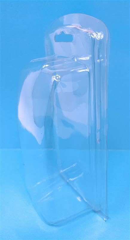 500 STÜCK *Premium* Kunststoffbox Blisterverpackung 75 x 175 x 50mm - klarsichtige Klappverpackung/Klappblister mit Euroloch