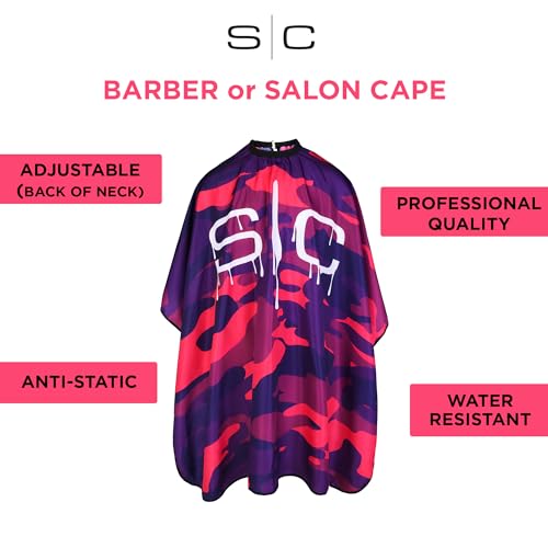 Stylecraft Professional Barber Water Resistant Hair Cutting Cape One Size (Pink Camo)…