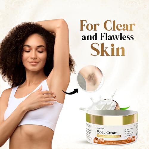 Image of myUpchar 2% Kojic Acid, 1% Alpha Arbutin with Vitamin C & 5% Niacinamide | Brightening & Skin Tone Correcting Body Cream | Dark Spot Removal for Elbows, Neck, Underarms, Knees | 55gm