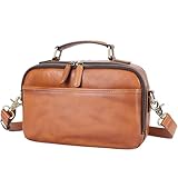 [Masa Kawa] 雅革 ショルダーバッグ 本革 メンズ 小さめ 2WAY 斜め掛け スクエア 横型 おしゃれ レディース 男女兼用 スマホ対応 鞄 タイダイ風 ムラ染革 キャラメル