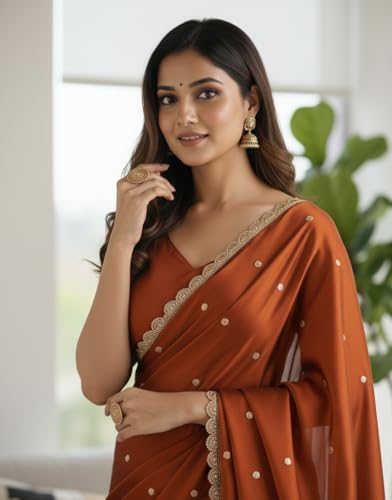 Image of Yashika Women's Rangoli Silk Blend Saree with Blouse Piece for Traditional Ethinic Wear Sari