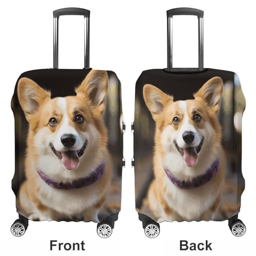 Carry on Luggage Cover Dog Corgi Suitcase Covers for Luggages Tsa Approved Travel Luggage Sleeve Protector Elastic Suitcase Protector Anti-Scratch Washable Fits 19-30 Inch Case -S3