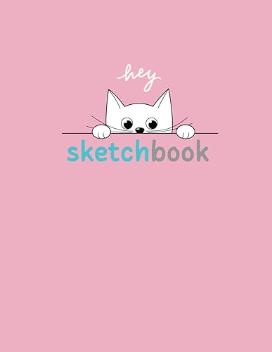 Sketchbook: Pastel pink color with a cat cover, minimal design with large size (8.5 x 11 inches, 110 pages) Tapa blanda – 1 Julio 2023