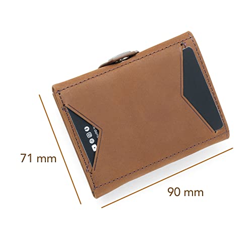 Image of DONBOLSO Wallet Air I Slim AirTag Wallet with Apple AirTag Holder I Stylish Leather Card Holder with RFID Protection I For Men and Women I Holds up to 11 Credit Cards I Vintage Brown