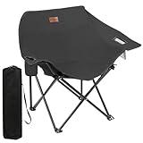 Symino Chaise Pliante Camping – Siège Ultra Large, Capacité 120 kg, Confortable avec Accoudoirs, pour Jardin Plage Pêche – Lot de 1 Noir