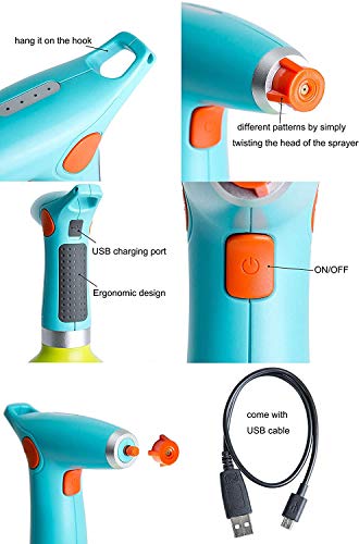 Wollet Electric Spray Bottles for Cleaning Solutions All Purpose Empty Cleaner Sprayer Bottle Car Wash Watering Can Plants Mister and Commercial Use 32 Oz (Blue) - Thumbnail 4