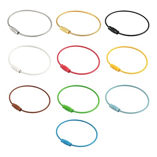 10個マルチカラーアイアンリング手作りブレスレット用のネジジュエリー用品キーチェーン手作りのアクセサリーのアイアンキーチェーン調査結果