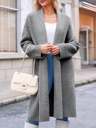 Image of Saodimallsu Womens Long Cardigan Sweaters Chunky Open Front Oversized Slouchy Knit Fall Trendy Coatigan Jackets