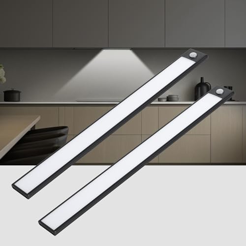 Under Cabinet Lights, 69 LED Closet Lights Wireless USB Charging, 3000mAh Battery Operated Motion Sensor Lighting Indoor 3 Color Dimmable 2 Pack 3000mAh 3000mAh - 2 Pack