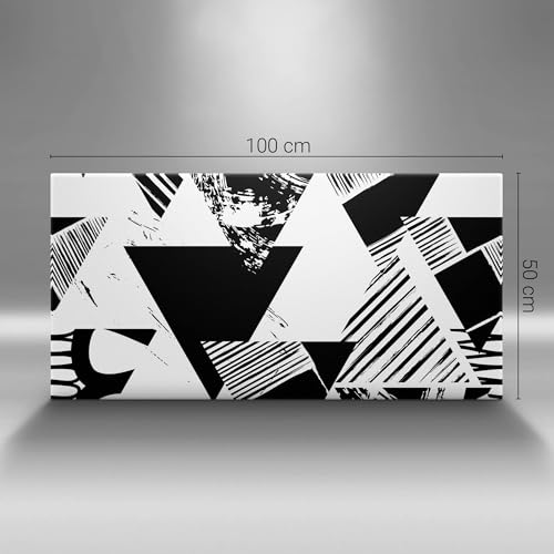 Tableau abstrait triangles géométriques 140x70cm - Wallfluent image sur toile salon - 4