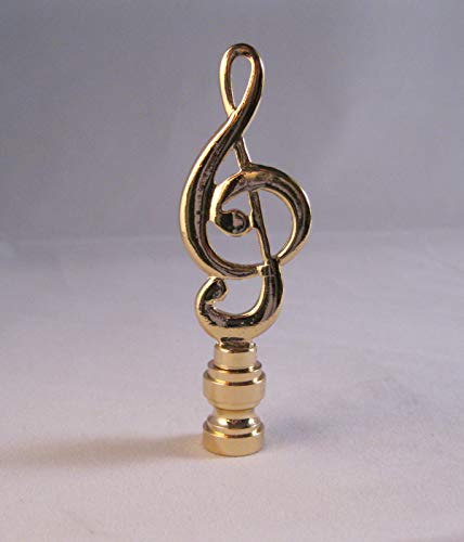 Image of Lamp Finial-Music Staff-Polished Brass Finish, Highly Detailed Metal Casting