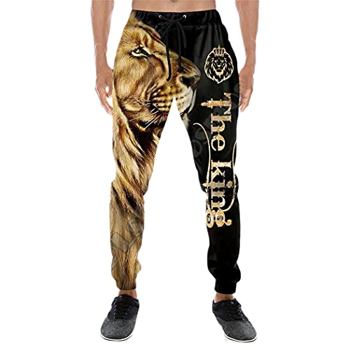 Pantalon décontracté homme lion 3D design haut relief en 4XL