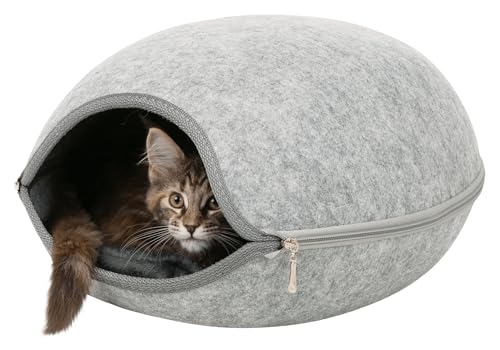 Trixie 36316 Kuschelhöhle Luna, Filz, 40 × 24 × 46 cm, hellgrau
