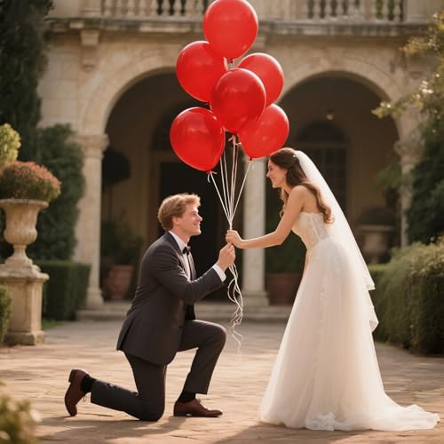 Image of Red Balloon 110pcs, 12 Inch Thickened Red Latex Helium Balloons for Graduation Wedding Independence Day Valentine's Day Memorial Day Christmas Engagement Birthday Party Decorations