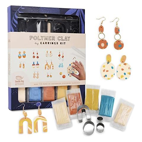 DOODLE HOG Polymer Clay Earring Making Kit, Jewelry Making Gift for Teens and Adults, Make 12 Earrings, Art Supplies for Teens 14-16 Girls Cover
