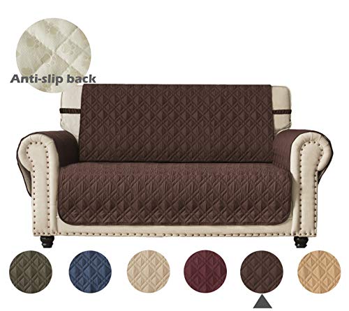 Ameritex Loveseat Cover Water-Resistant Quilted Furniture Protector with Back Nonslip Paws Slipcover