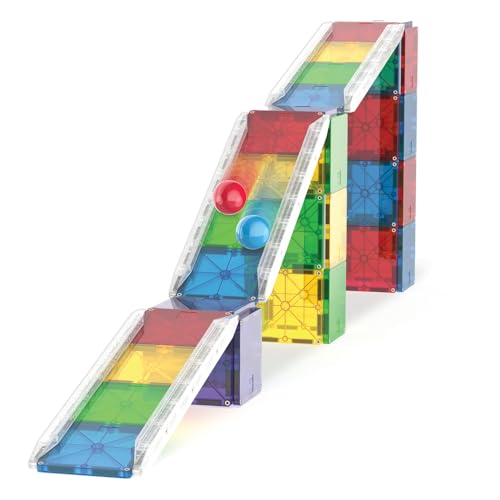 Magna-Tiles Rail Racers Deluxe 90-Piece Magnetic Construction Set, The Original Magnetic Building Brand - Thumbnail 6