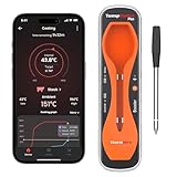 ThermoPro TempPro TP970 180M Termómetro inalámbrico para carne con sonda ultrafina mejorada, termómetro para carne Bluetooth inalámbrico para parrilla exterior, asador de horno de barbacoa