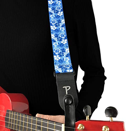 Perris Leathers Uklpcp-6667 Polyester Ukulele Straps - 1.5", Blue Floral #TOP4