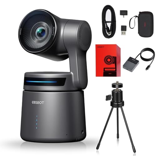 Image of OBSBOT Tail Air with NDI Activated, Bundle with Wireless Multi-Cam 4K Streaming Camera AI Tracking & Gesture Control PTZ Webcam for YouTube Twitch Church HDMI USB-C Wireless Unlimited Connect