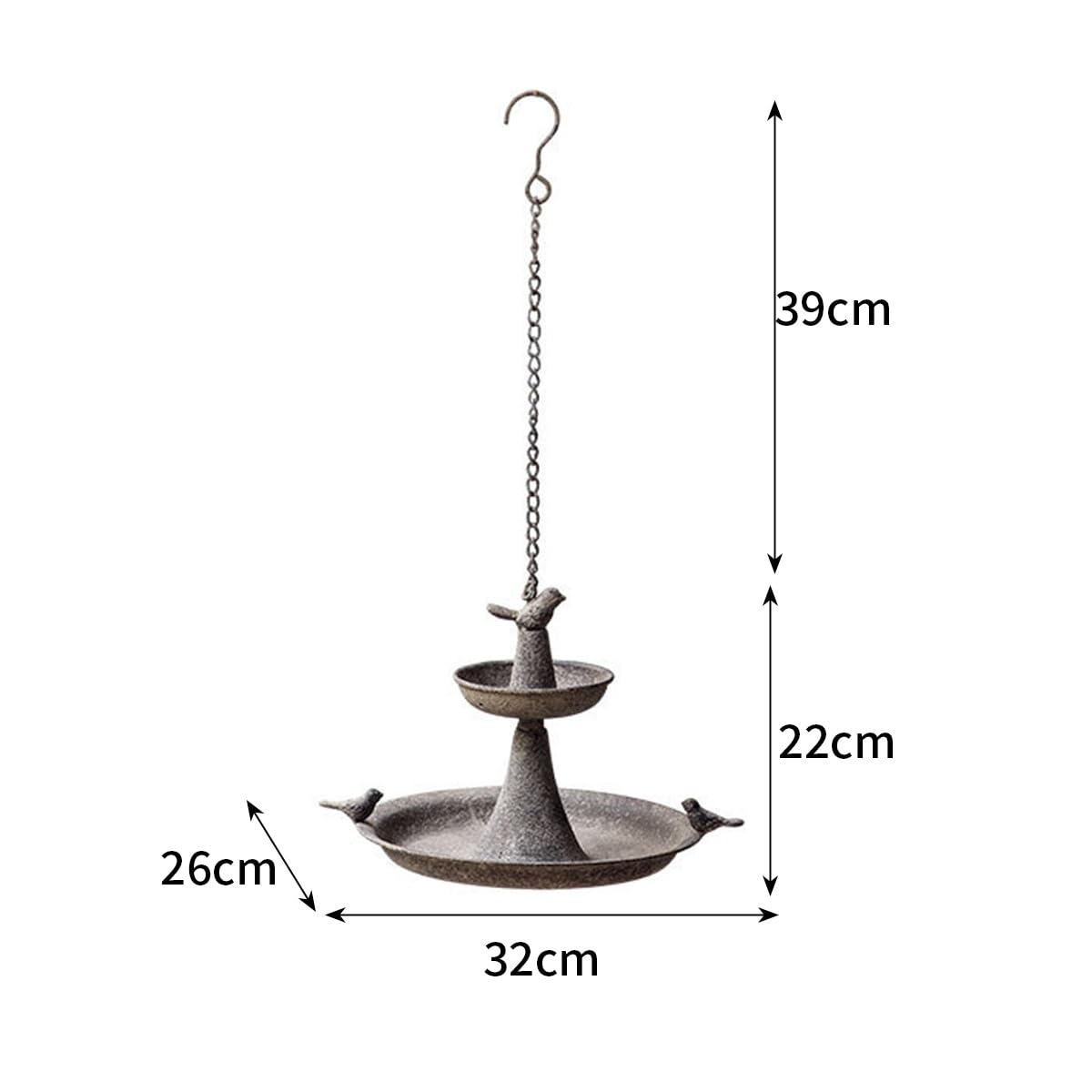 Mangiatoia Per Uccelli Sospesa A Due Livelli In Metallo Design Resistente Alle Intemperie Per Terrazzo Giardino Cortile Arredo Esterno