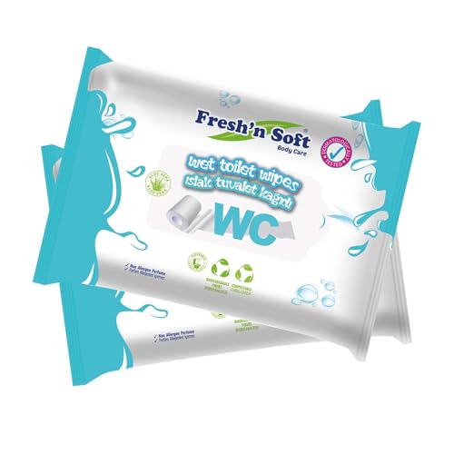 Fresh’n Soft Toallitas Húmedas Desechables en el Inodoro con Extracto de Manzanilla, Biodegradables, Uso Diario (120 Unidad (Paquete de 2))