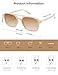 SOJOS Retro Aviator Sunglasses for Women Men,Trendy Rectangle Womens Mens Shades Sun Glasses SJ2202 Milky Cream Frame Brown Lens
