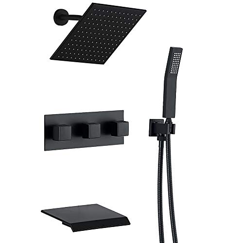 Shower System 3-Function Luxury bathroom Shower Fixtures, Wall Mount shower Faucet Rain Mixer